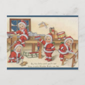ヴィンテージサンタ小人クリスマス ポストカード (正面)