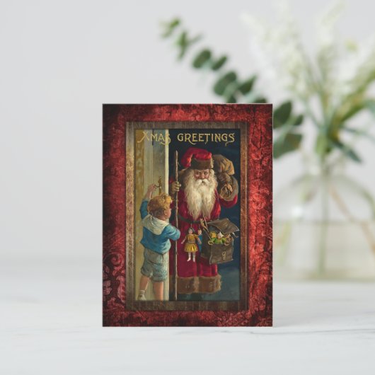 ヴィンテージサンタ持ち帰り玩具 シーズンポストカード (スタンド正面)
