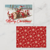 ヴィンテージサンタ格言小人メリークリスマスカード ノートカード (正面/裏面)