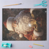 ヴィンテージサンタ白熱［赤熱］光を放つクロース 薄葉紙 (クラフト)