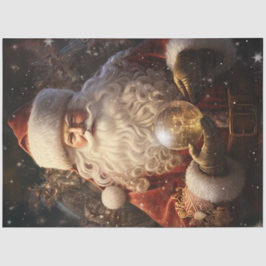 ヴィンテージサンタ白熱［赤熱］光を放つクロース 薄葉紙 (正面)