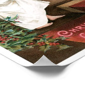 ヴィンテージサンタ窓の女の子を見て ポスター (角)