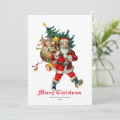 ヴィンテージサンタ袋のおもちゃの非写真ホリデーカード (スタンド正面)