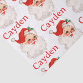 ヴィンテージサンタ赤のクリスマスパーソナライズされたの名前 薄葉紙 (詳細)