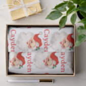 ヴィンテージサンタ赤のクリスマスパーソナライズされたの名前 薄葉紙 (ギフト)