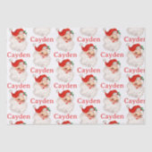 ヴィンテージサンタ赤のクリスマスパーソナライズされたの名前 薄葉紙 (正面)