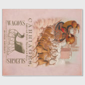 ヴィンテージサンタ車エフェメラデクページ ラッピングペーパー (フラット)