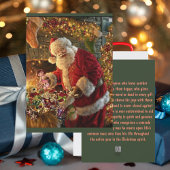 ヴィンテージサンタ金ゴールドライト暖炉 シーズンカード