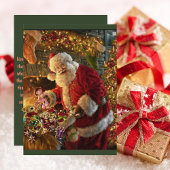 ヴィンテージサンタ金ゴールドライト暖炉 シーズンカード