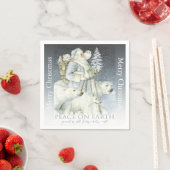 ヴィンテージサンタ雪の森の冬の動物 スタンダードカクテルナプキン (インサイチュ)