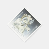 ヴィンテージサンタ雪の森の冬の動物 スタンダードカクテルナプキン (角)