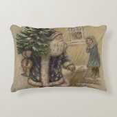 ヴィンテージサンタ雪クリスマスツリー アクセントクッション (正面)