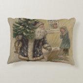 ヴィンテージサンタ雪クリスマスツリー アクセントクッション (裏面)