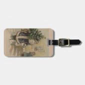 ヴィンテージサンタ雪クリスマスツリー ラゲッジタグ (正面横)