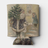 ヴィンテージサンタ雪クリスマスツリー 缶クーラー (裏面)