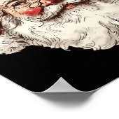 ヴィンテージサンタ顔クリスマスクリスマスファミリーマッチング ポスター (角)