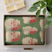 ヴィンテージサンタ顔グリーン 薄葉紙 (ギフト)