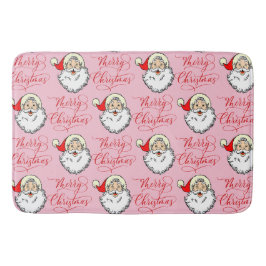 ヴィンテージサンタ顔シームレスパターンクリスマス バスマット