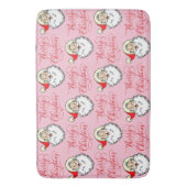 ヴィンテージサンタ顔シームレスパターンクリスマス バスマット (正面縦)