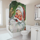 ヴィンテージサンタ顔1 シャワーカーテン (インサイチュ)
