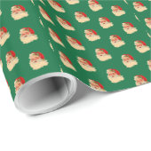 ヴィンテージサンタ顔LLラッピング紙 ラッピングペーパー (ロールコーナー)