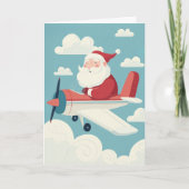ヴィンテージサンタ飛行機雲＆写真 航空の楽しみ シーズンカード (正面)