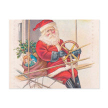 ヴィンテージサンタ飛行船ファンタジー