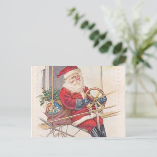 ヴィンテージサンタ飛行船ファンタジー シーズンポストカード (スタンド正面)