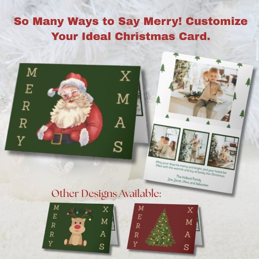 ヴィンテージサンタ4枚写真 シーズンカード