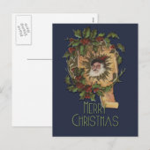 ヴィンテージサンタ アンティーク ホリー クリスマス (正面/裏面)
