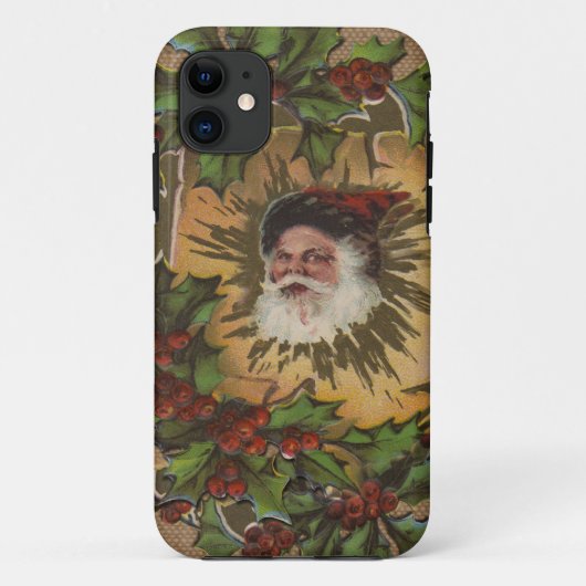 ヴィンテージサンタ アンティーク ホリー クリスマス Case-Mate iPhoneケース (裏面)
