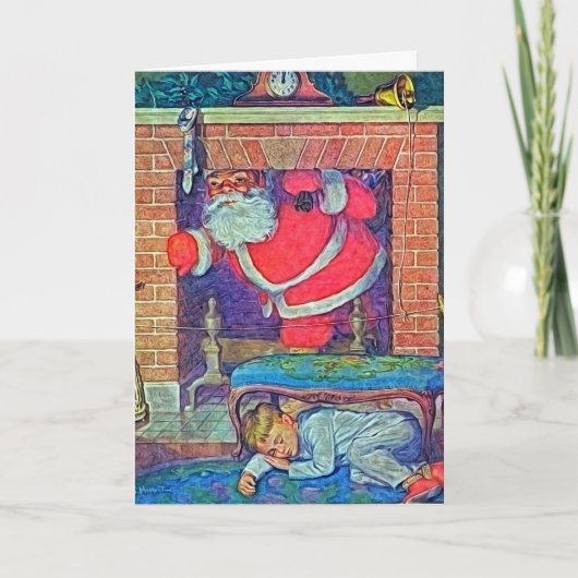 ヴィンテージサンタ・アンド・チャイルド・デジタル・アート シーズンカード (正面)