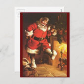 ヴィンテージサンタ・ウォーミングズ足 シーズンポストカード (正面/裏面)