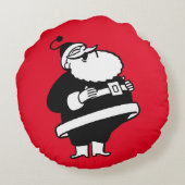 ヴィンテージサンタ・オン・クリスマスレッド ラウンドクッション (裏面)