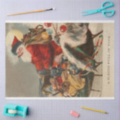 ヴィンテージサンタ・オン・スリーとデコページ 薄葉紙 (クラフト)