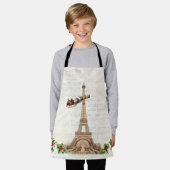 ヴィンテージサンタ・オーバー・パリクリスマスチャイルドズエプロン エプロン (着用した状態)