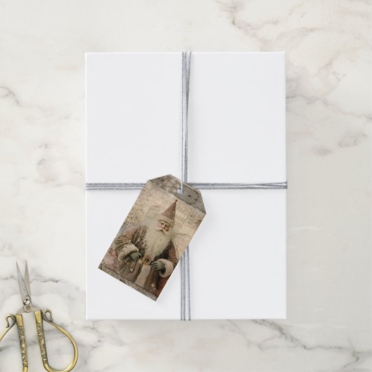 ヴィンテージサンタ ギフトタグ (より糸付き)