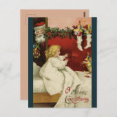 ヴィンテージサンタ・クリスマスの挨拶 ポストカード (正面/裏面)