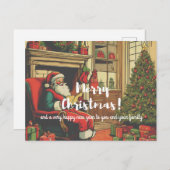 ヴィンテージサンタ・クリスマスグリーティング シーズンポストカード (正面/裏面)