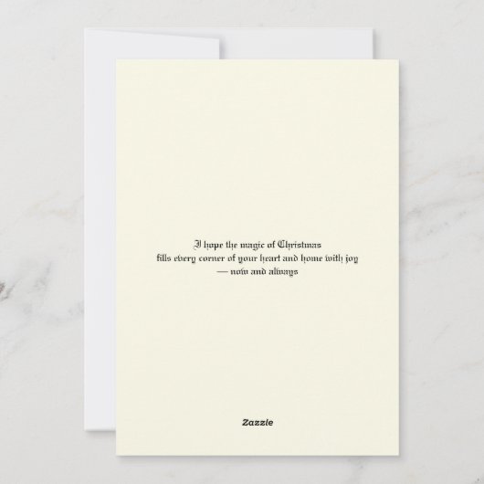 ヴィンテージサンタ&クリスマスツリーパーソナライズされた シーズンカード (裏面)