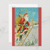 ヴィンテージサンタ・クリスマス・グリーティング ポストカード (正面/裏面)