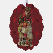 ヴィンテージサンタ・クリスマス・ミュージック・ソング オーナメントカード (左)