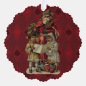 ヴィンテージサンタ・クリスマス・ミュージック・ソング オーナメントカード (裏面)