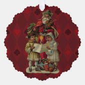 ヴィンテージサンタ・クリスマス・ミュージック・ソング オーナメントカード (正面)