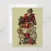 ヴィンテージサンタ・クリスマス・ミュージック・ソング シーズンポストカード (正面/裏面)