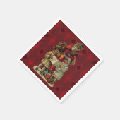 ヴィンテージサンタ・クリスマス・ミュージック・ソング スタンダードカクテルナプキン (角)