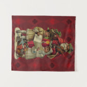 ヴィンテージサンタ・クリスマス・ミュージック・ソング タペストリー (正面(横))