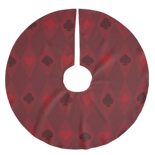 ヴィンテージサンタ・クリスマス・ミュージック・ソング ブラッシュドポリエステルツリースカート (正面)