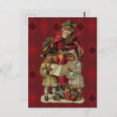 ヴィンテージサンタ・クリスマス・ミュージック・ソング ポストカード (正面/裏面)