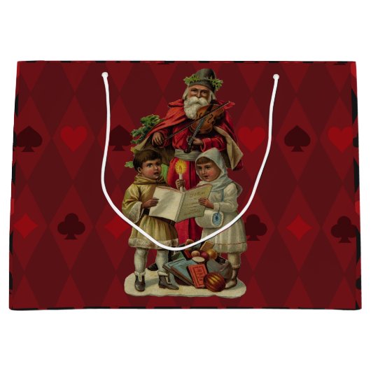 ヴィンテージサンタ・クリスマス・ミュージック・ソング ラージペーパーバッグ (正面)